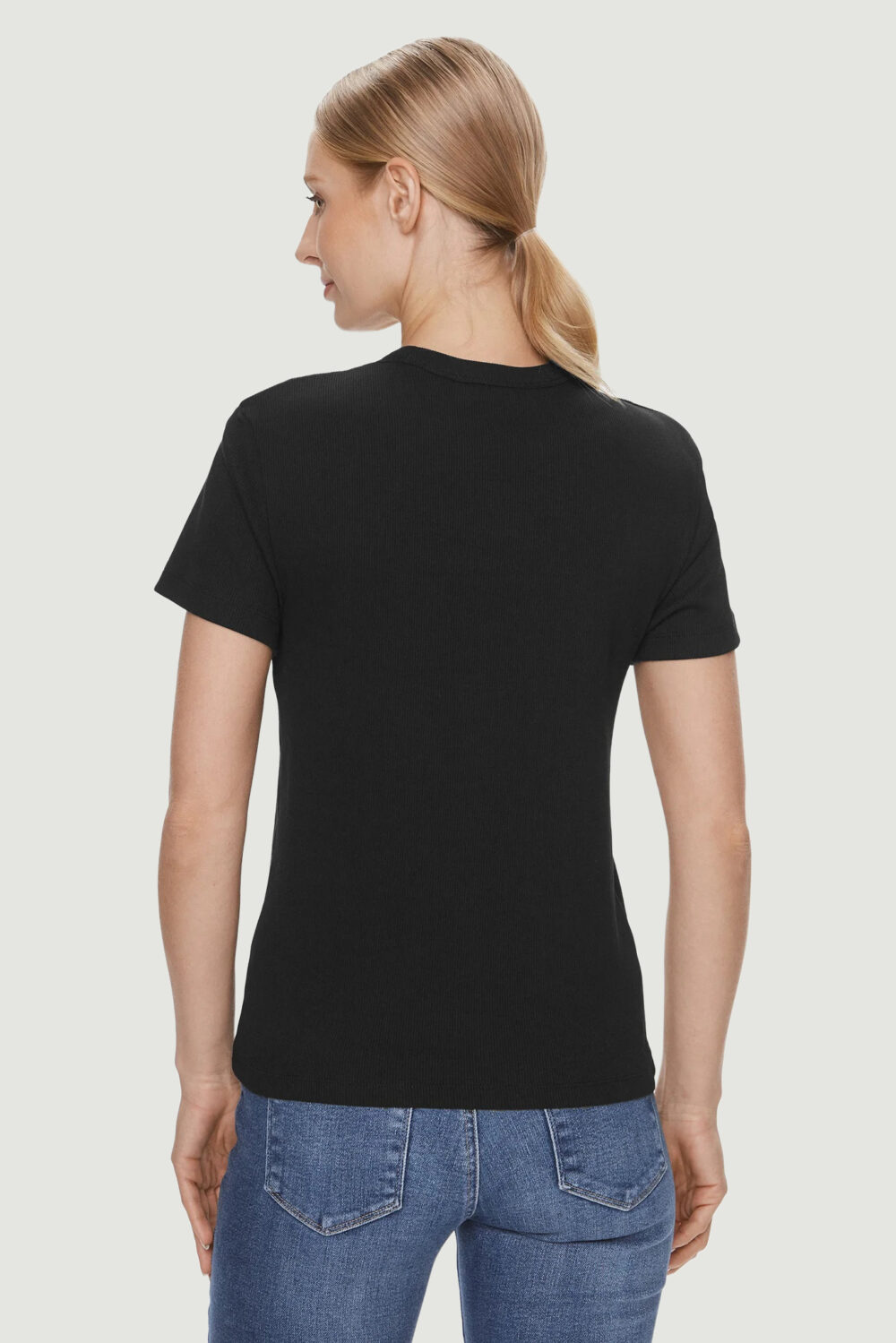 T-shirt Calvin Klein Jeans woven label rib Nero - Foto 3