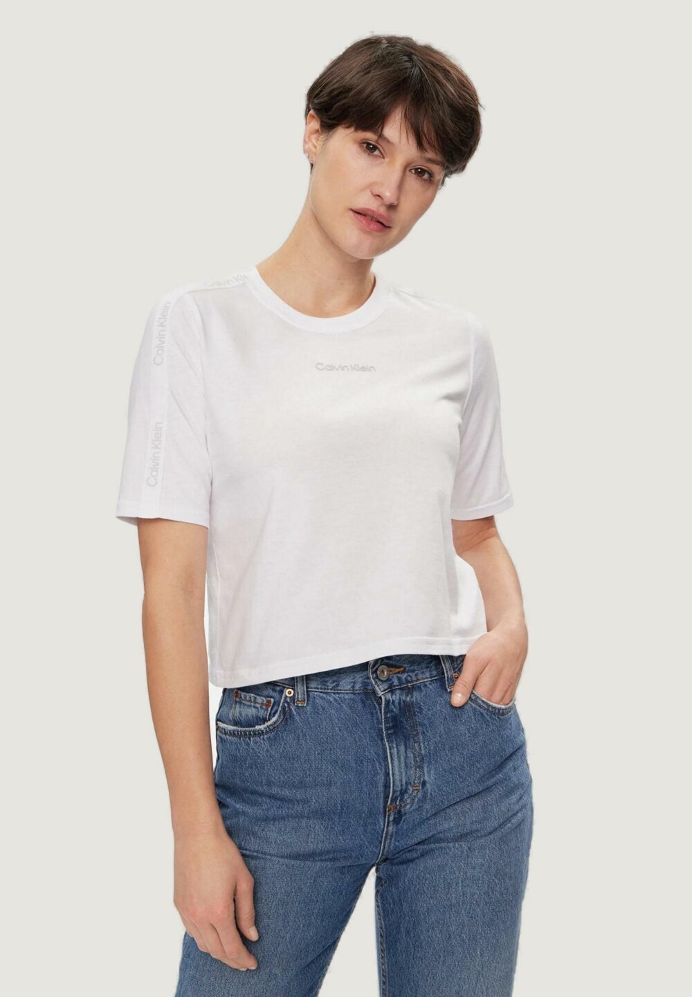 T-shirt Calvin Klein Sport pw - ss crop Bianco - Foto 1