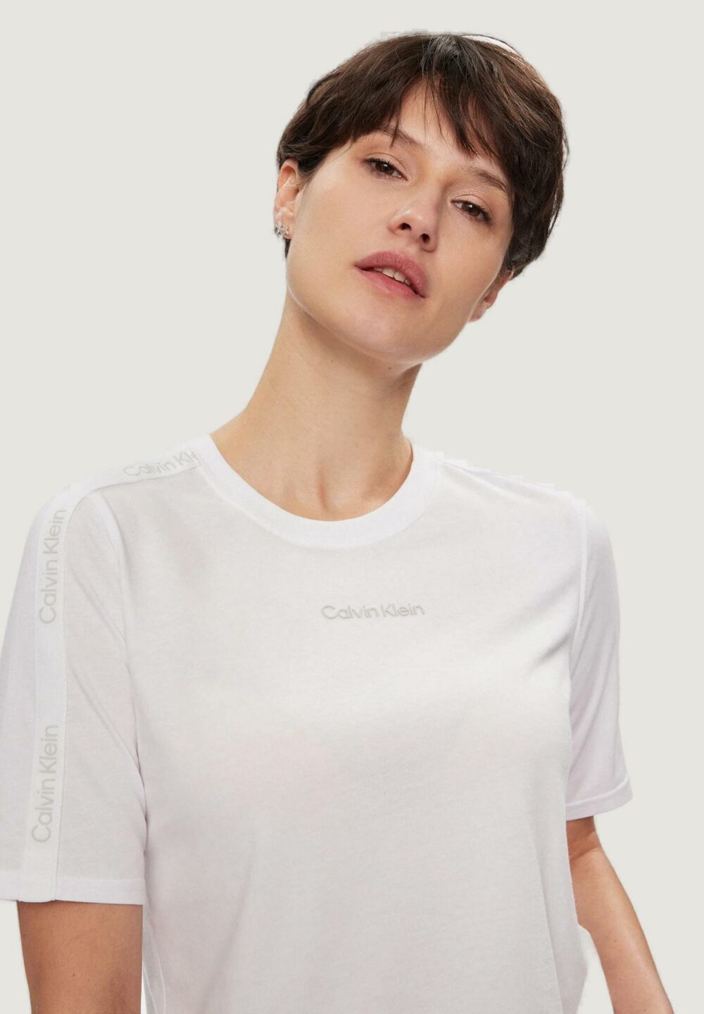 T-shirt Calvin Klein Sport pw - ss crop Bianco - Foto 2