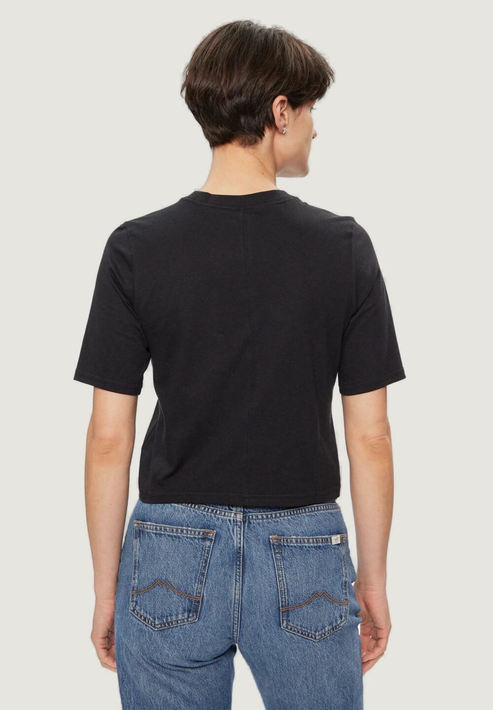 T-shirt Calvin Klein Sport pw - ss crop Nero - Foto 3