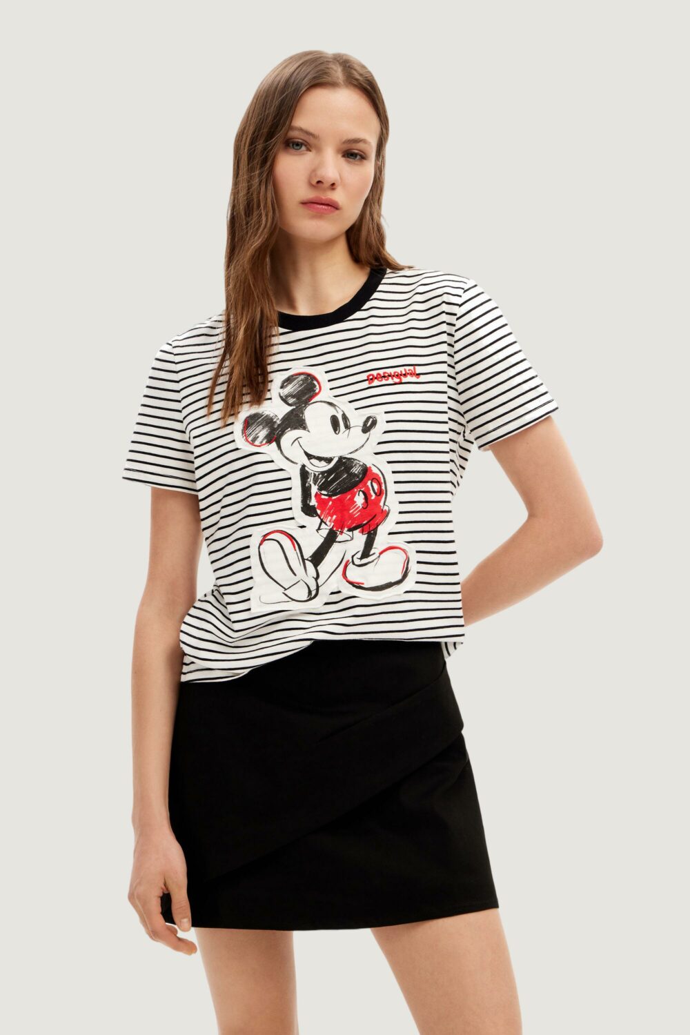 T-shirt Desigual mickey patch Bianco - Foto 1