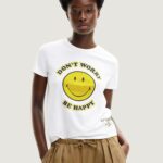 T-shirt Desigual more smiley Bianco - Foto 1