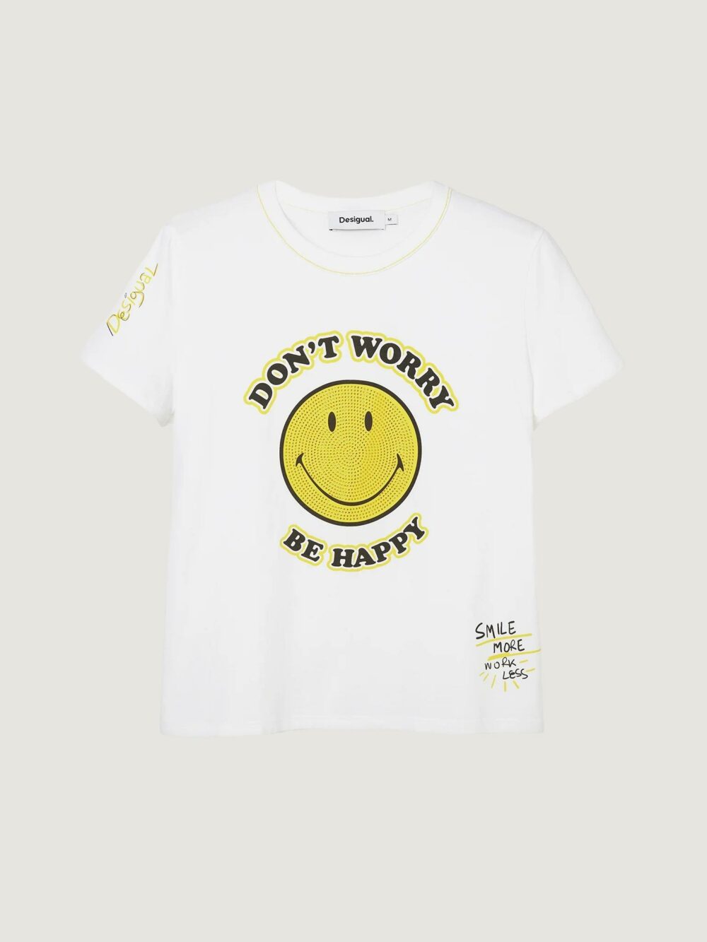 T-shirt Desigual more smiley Bianco - Foto 6