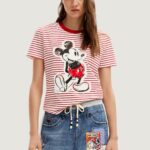 T-shirt Desigual mickey patch Rosso - Foto 1