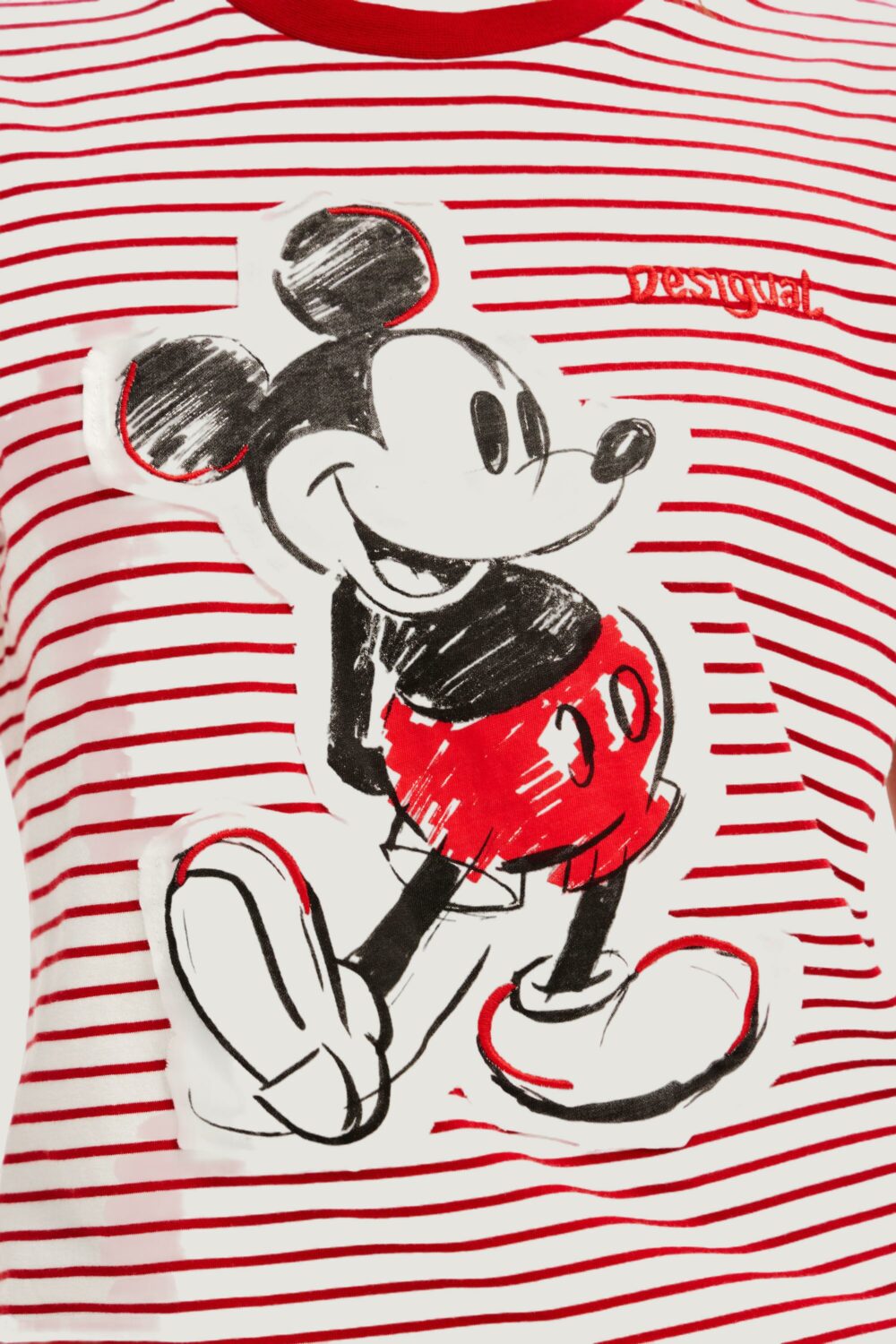 T-shirt Desigual mickey patch Rosso - Foto 4