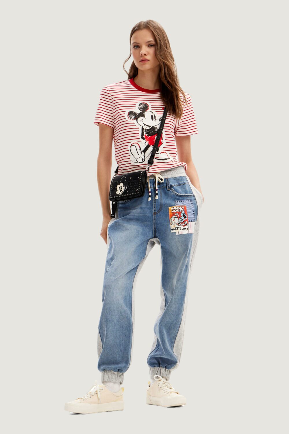 T-shirt Desigual mickey patch Rosso - Foto 5