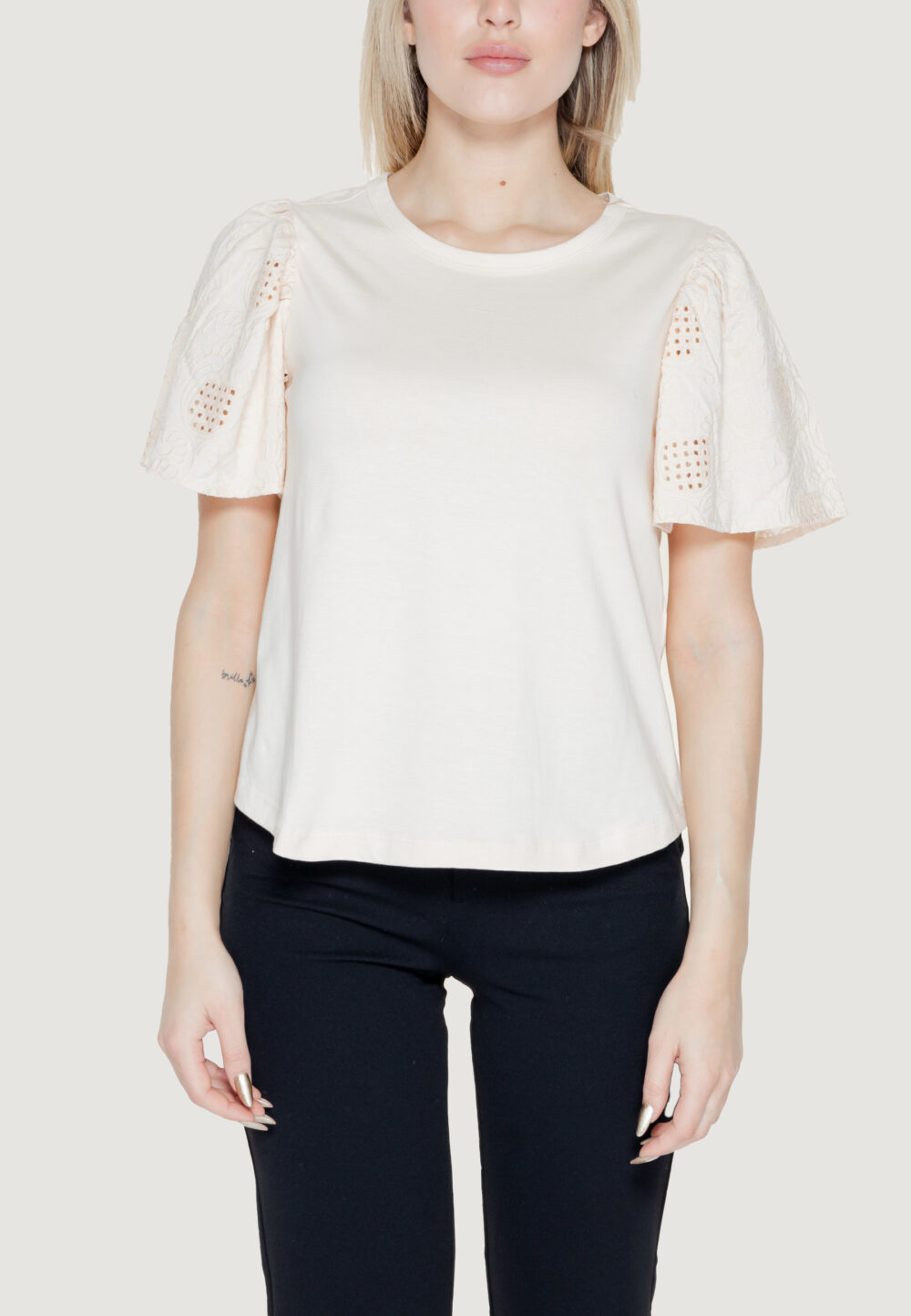 T-shirt Jacqueline de Yong jdyriga s/s mix jrs Bianco - Foto 1