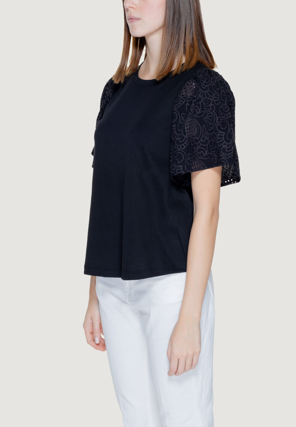 T-shirt Jacqueline de Yong jdyriga s/s mix jrs Nero - Foto 4