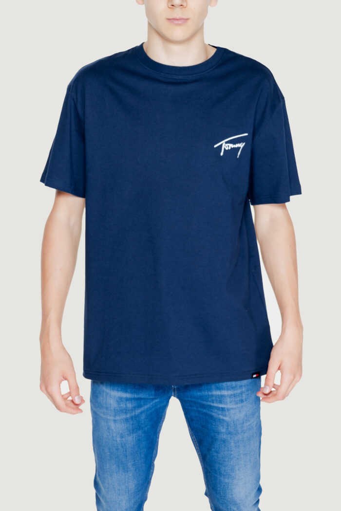 T-shirt Tommy Hilfiger Jeans reg signature Blu