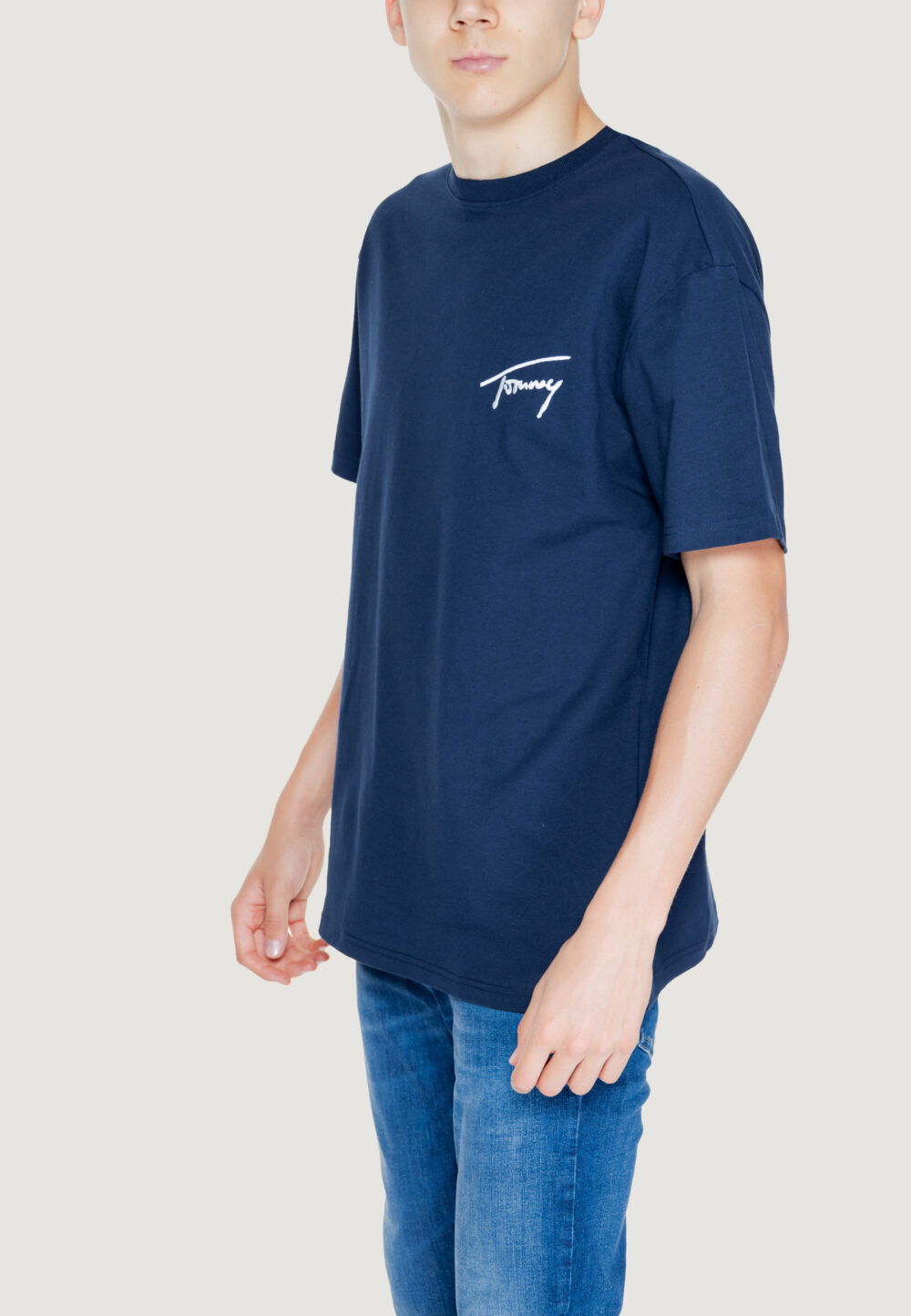 T-shirt Tommy Hilfiger Jeans reg signature Blu - Foto 4