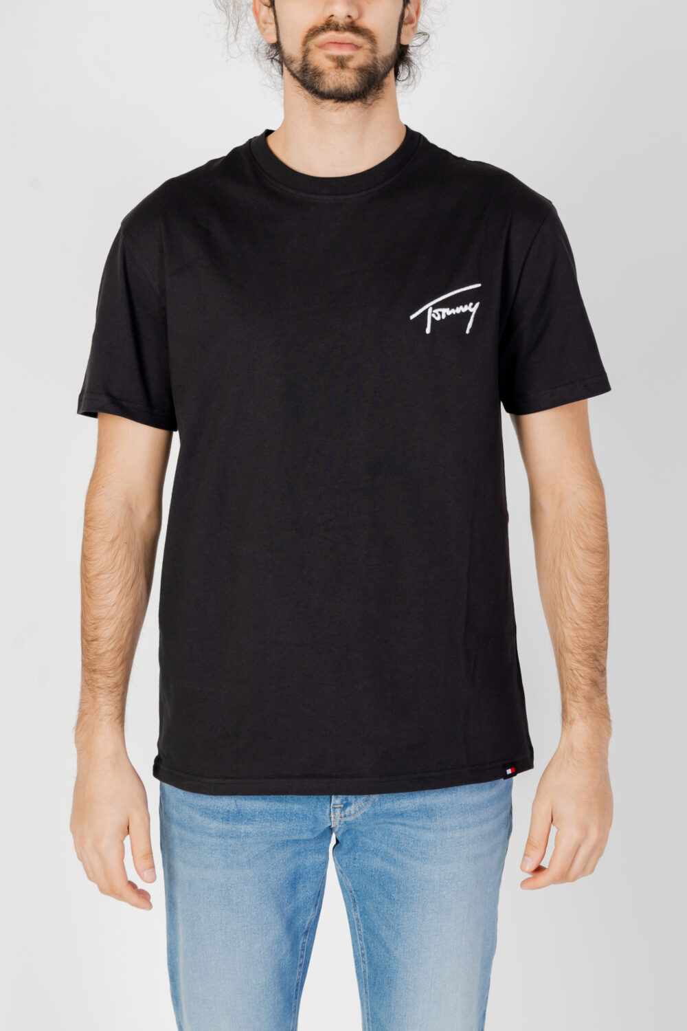 T-shirt Tommy Hilfiger Jeans reg signature Nero - Foto 7