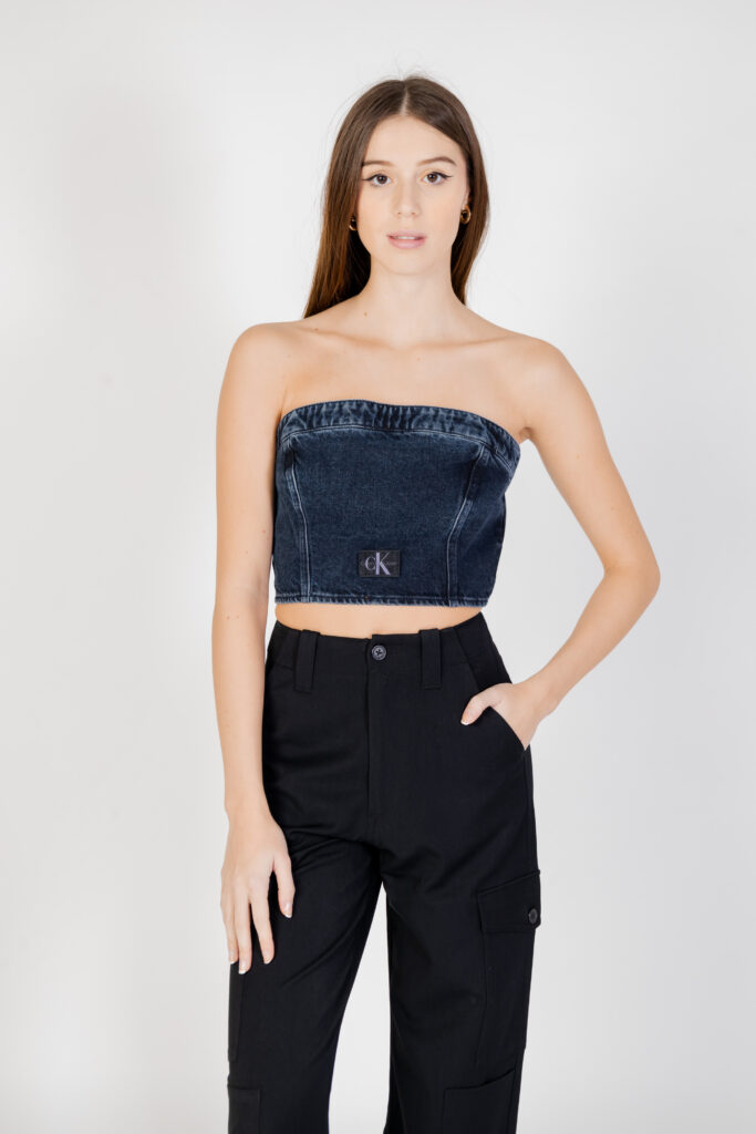 Top Calvin Klein Jeans denim tube Denim scuro