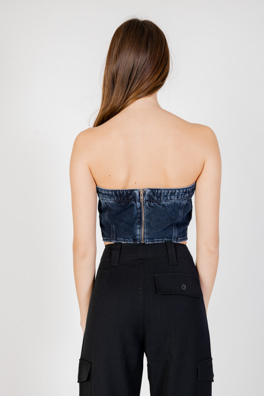 Top Calvin Klein Jeans denim tube Denim scuro - Foto 4