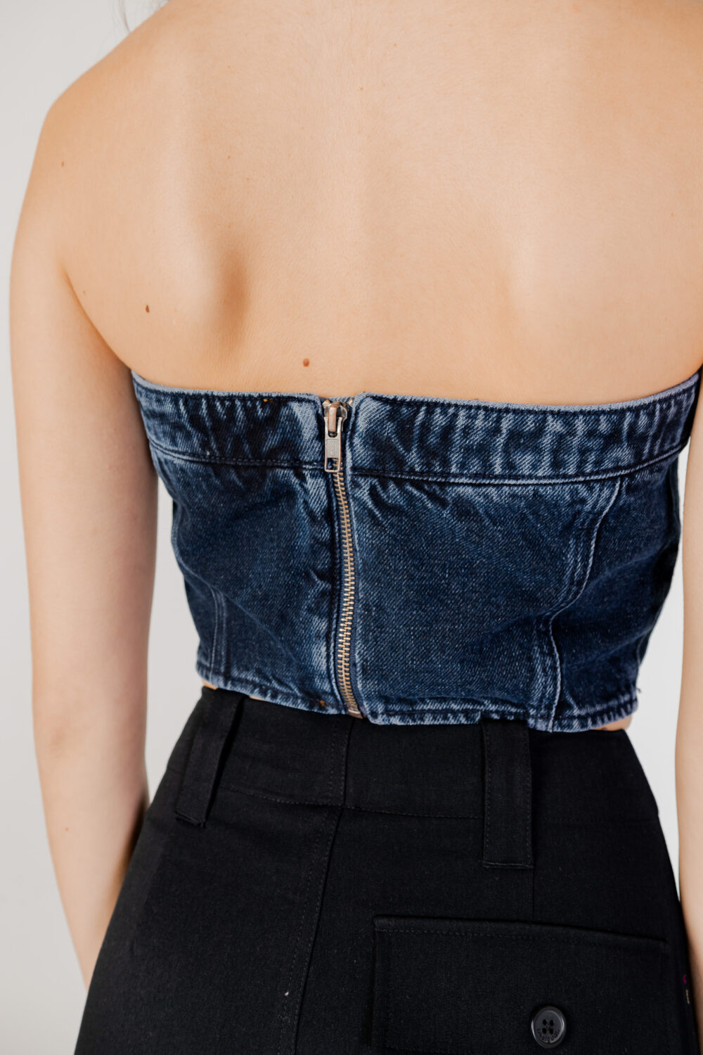 Top Calvin Klein Jeans denim tube Denim scuro - Foto 5