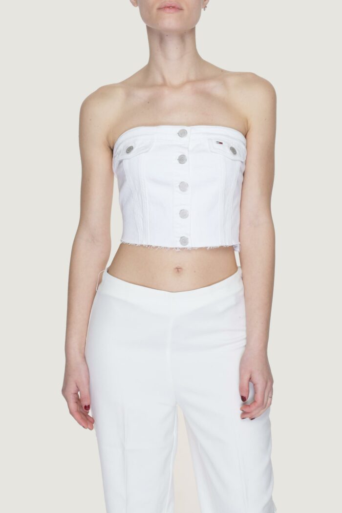 Top Tommy Hilfiger Jeans bustier bh619 Bianco