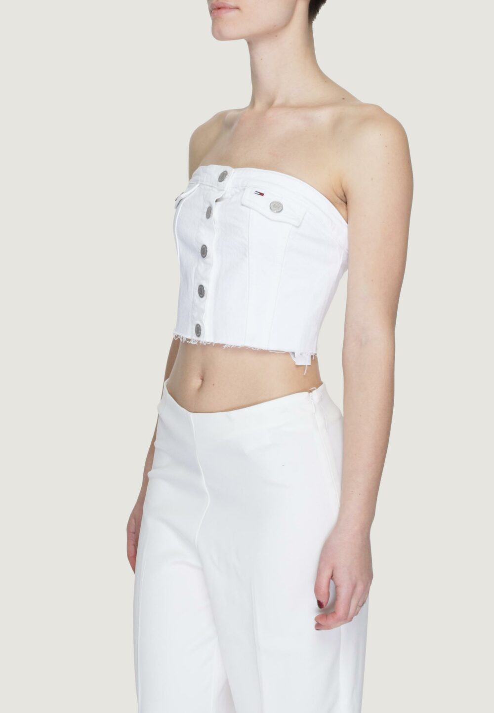 Top Tommy Hilfiger Jeans bustier bh619 Bianco - Foto 3