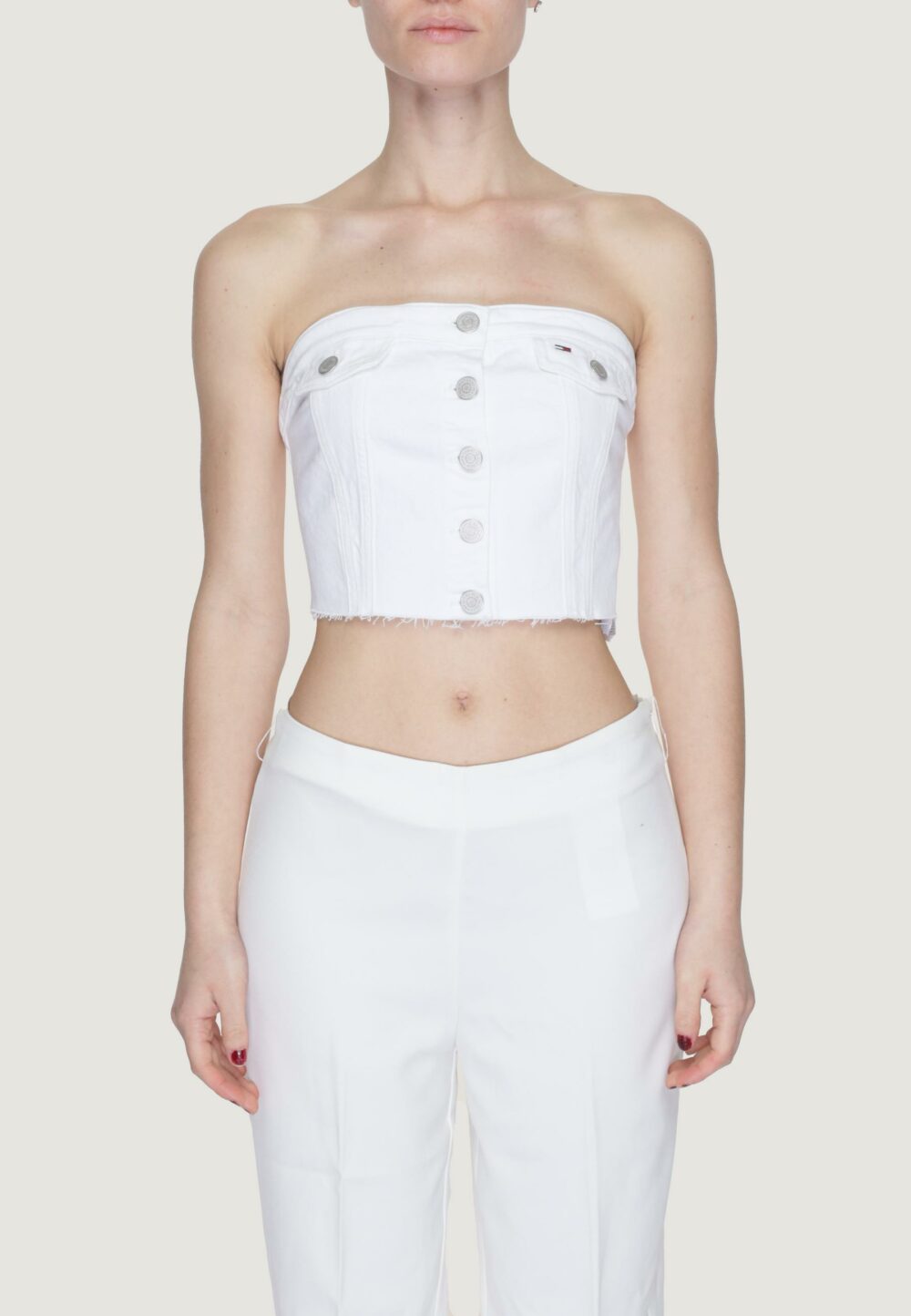 Top Tommy Hilfiger Jeans bustier bh619 Bianco - Foto 5