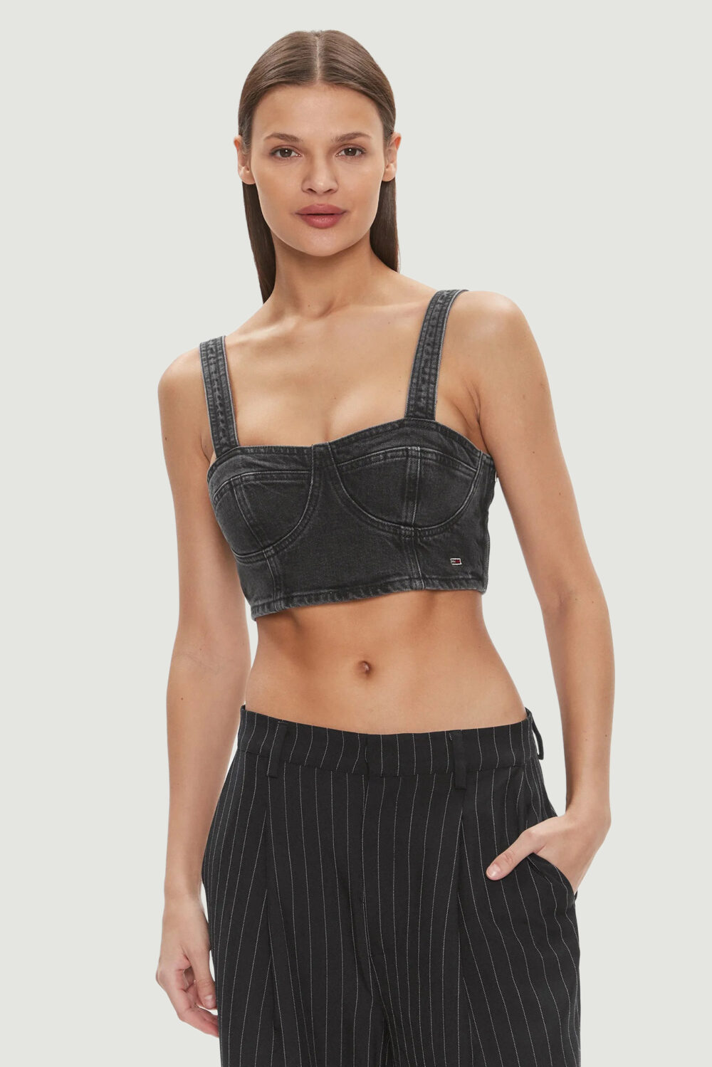 Top Tommy Hilfiger Jeans bustier ah7185 Black Jeans - Foto 1