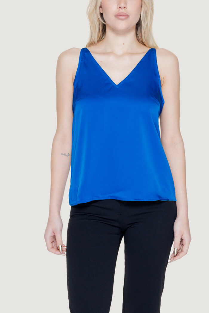 Top Vila Clothes viravenna v-neck strap top/dc Azzurro