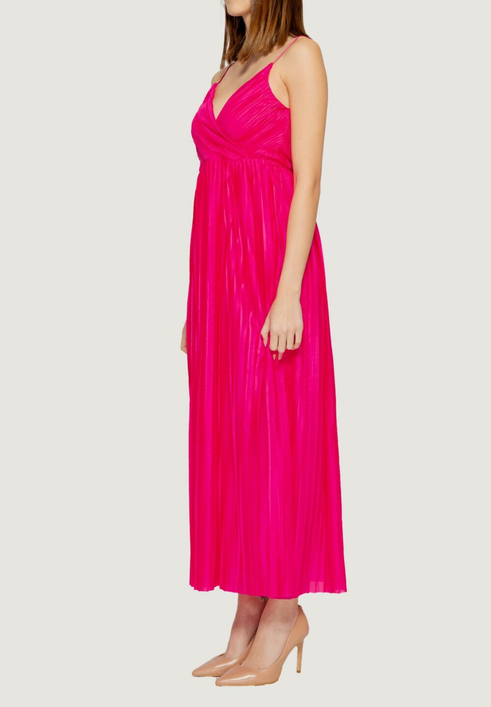 Vestito lungo Only elema s/l maxi wrap dress lining jrs Rosa - Foto 3