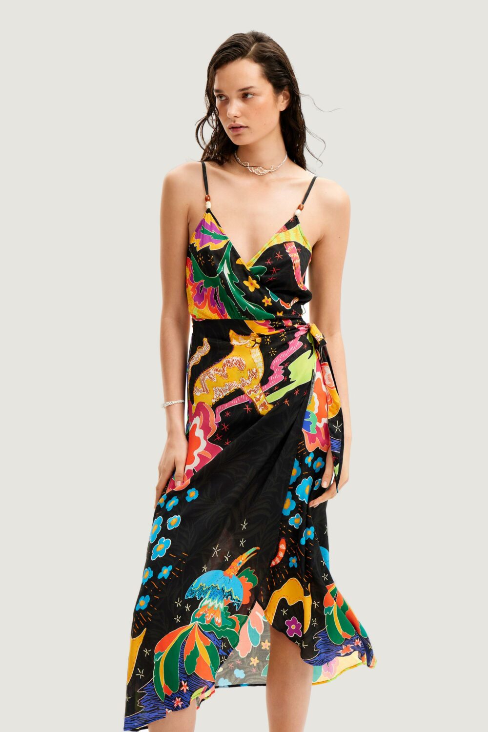 Vestito midi Desigual selva Nero - Foto 1