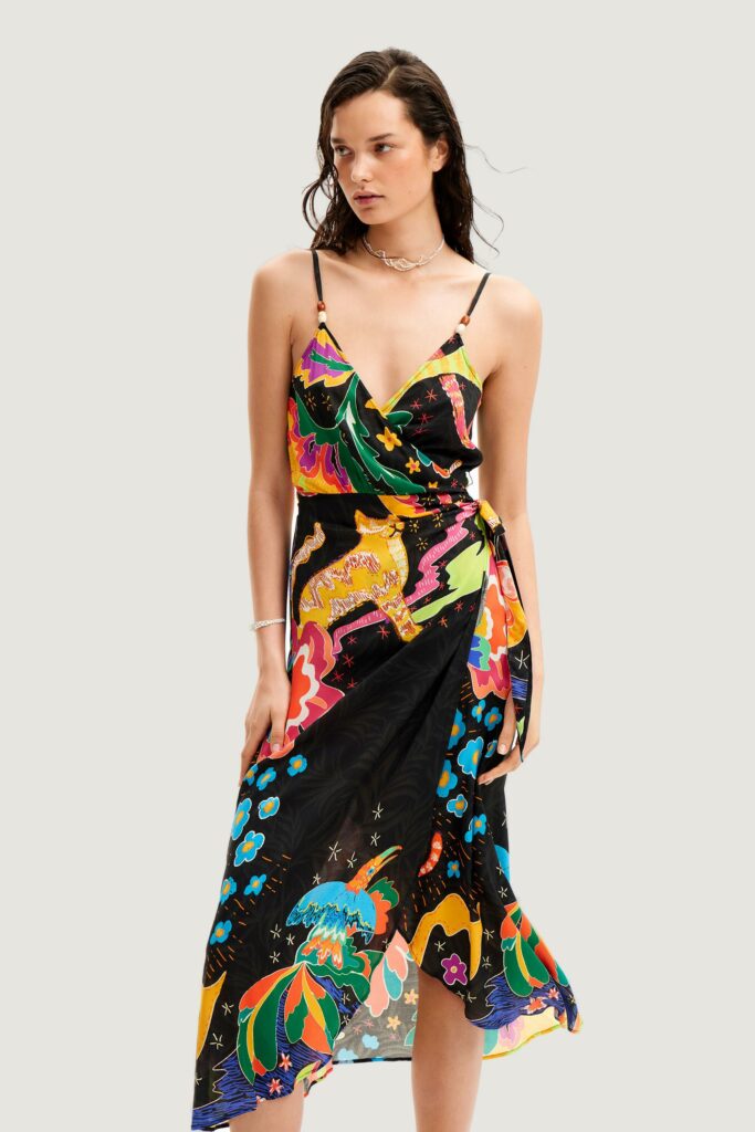 Vestito midi Desigual selva Nero