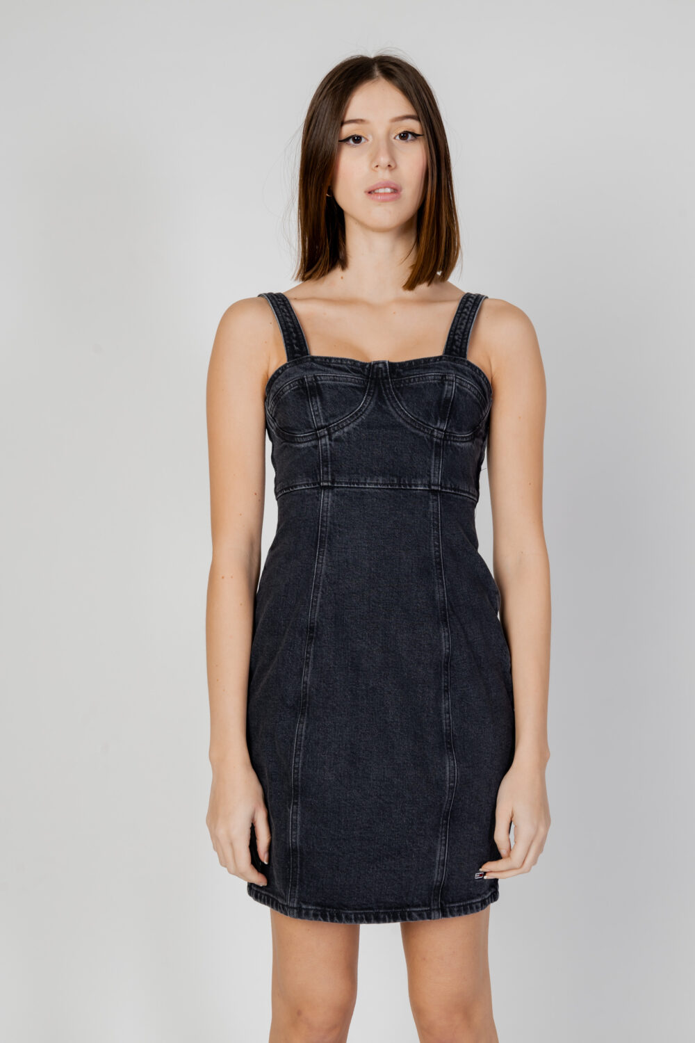 Vestito midi Tommy Hilfiger Jeans bustier ah7185 Black Jeans - Foto 8