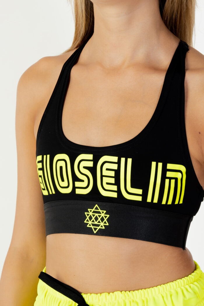 Top Gioselin crop fitness Giallo fluo