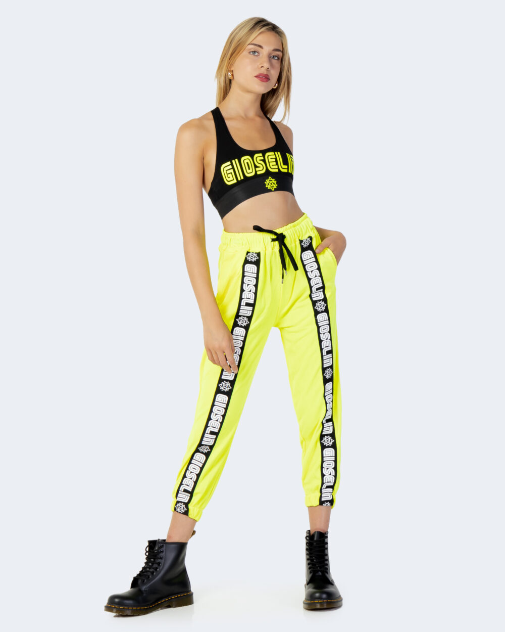 Top Gioselin crop fitness Giallo fluo - Foto 4