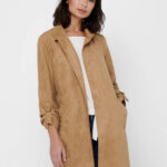 Cappotto Only joline faux suede coat cc otw Beige scuro - Foto 1