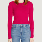 Maglia Only onlmeddi ls rib crop o-neck cc knt Fuxia - Foto 1