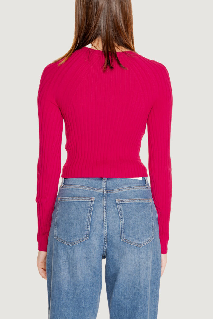 Maglia Only onlmeddi ls rib crop o-neck cc knt Fuxia