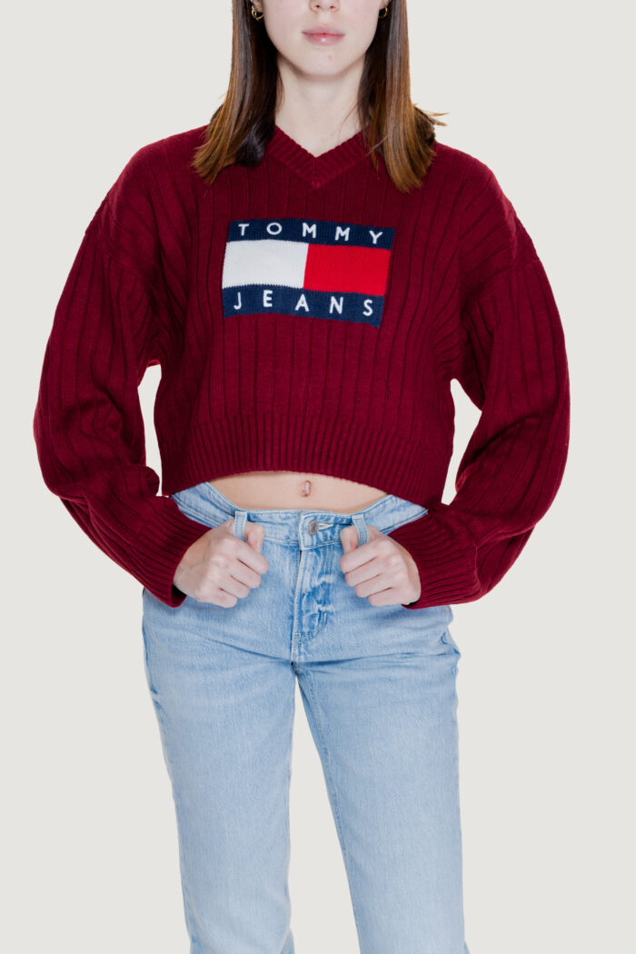 Maglione Tommy Hilfiger Jeans tjw vnck center flag Bordeaux