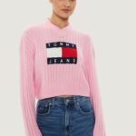 Maglione Tommy Hilfiger Jeans tjw vnck center flag Rosa - Foto 1