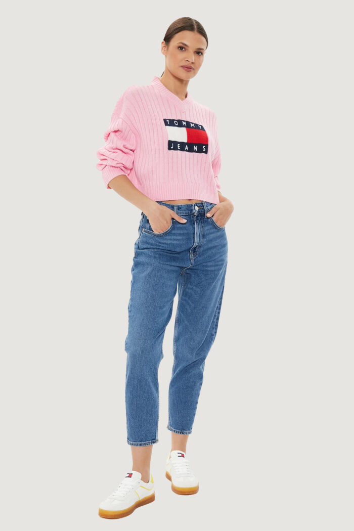 Maglione Tommy Hilfiger Jeans tjw vnck center flag Rosa