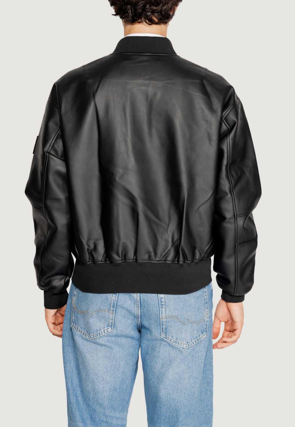 Piumino Calvin Klein Jeans faux leather bomber Nero - Foto 7