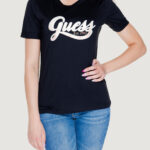 T-shirt Guess ss cn glittery logo Nero - Foto 1