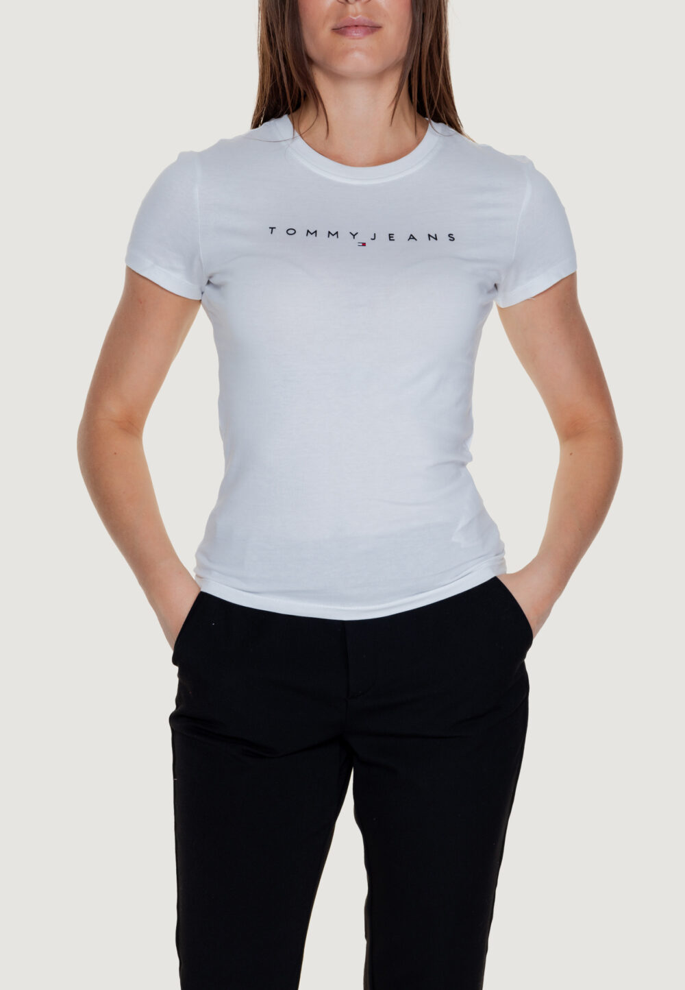 T-shirt Tommy Hilfiger Jeans tjw linear tee Bianco - Foto 1