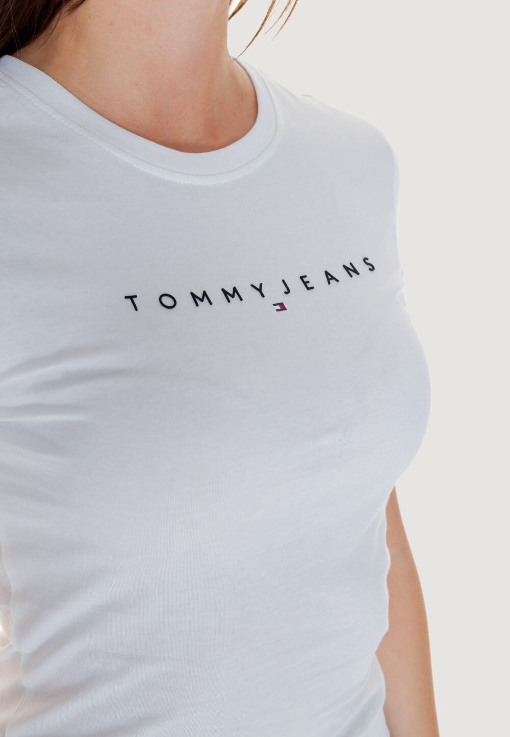 T-shirt Tommy Hilfiger Jeans tjw linear tee Bianco - Foto 2