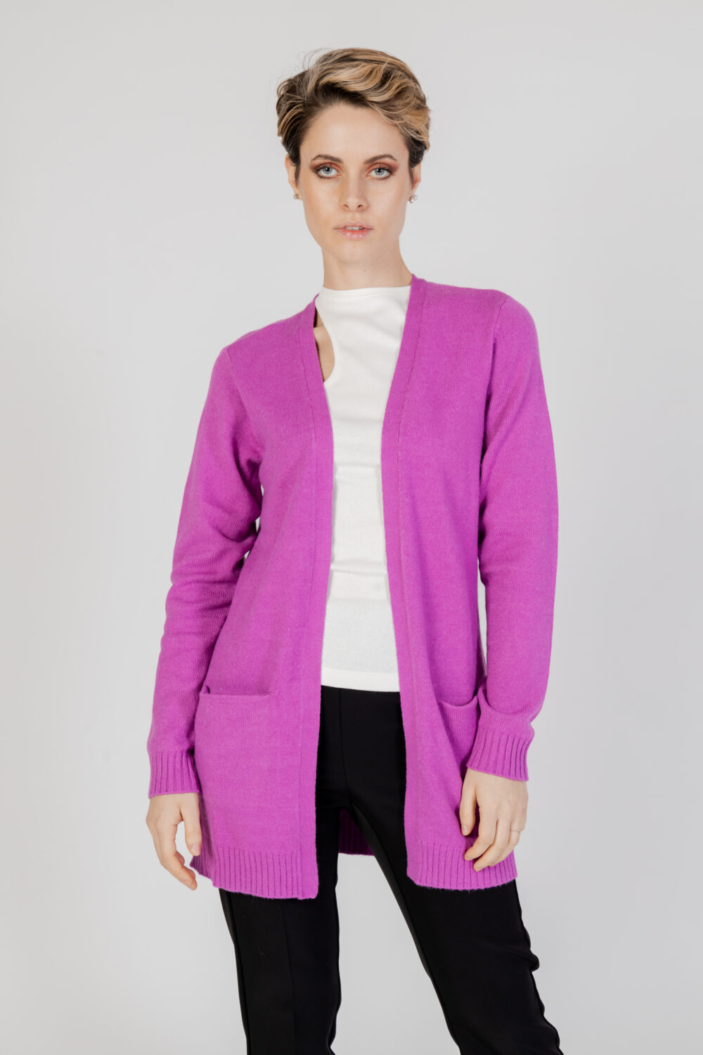 Cardigan Vila Clothes viril l/s open color Rosa - Foto 1