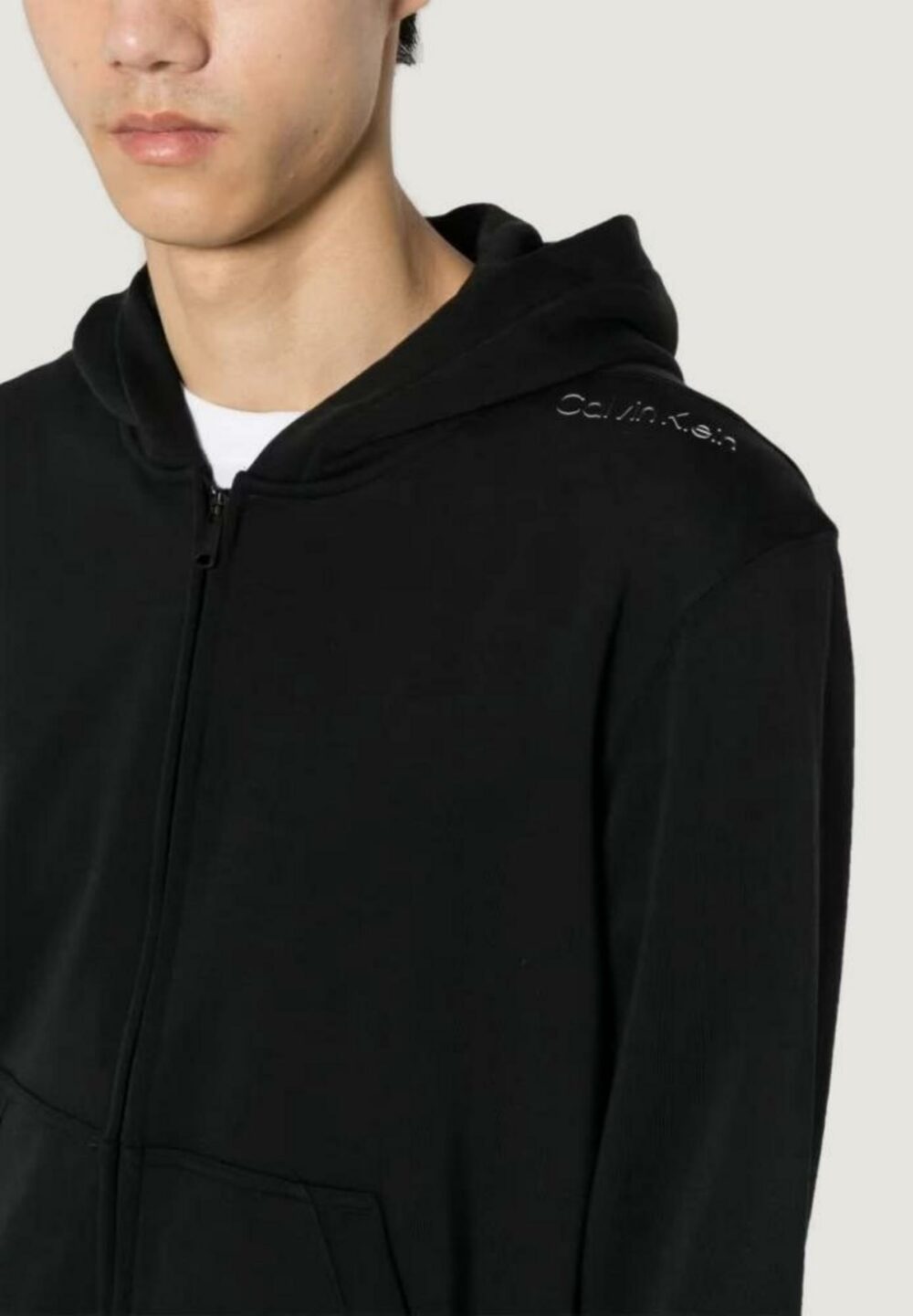 Felpa con cappuccio Calvin Klein Sport pw - full zip Nero - Foto 4