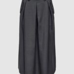 Gonna lunga Only onlginny hw mel wide long skirt pnt Grigio - Foto 1