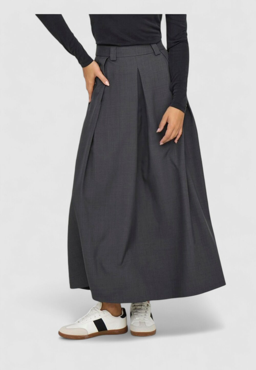 Gonna lunga Only onlginny hw mel wide long skirt pnt Grigio - Foto 2