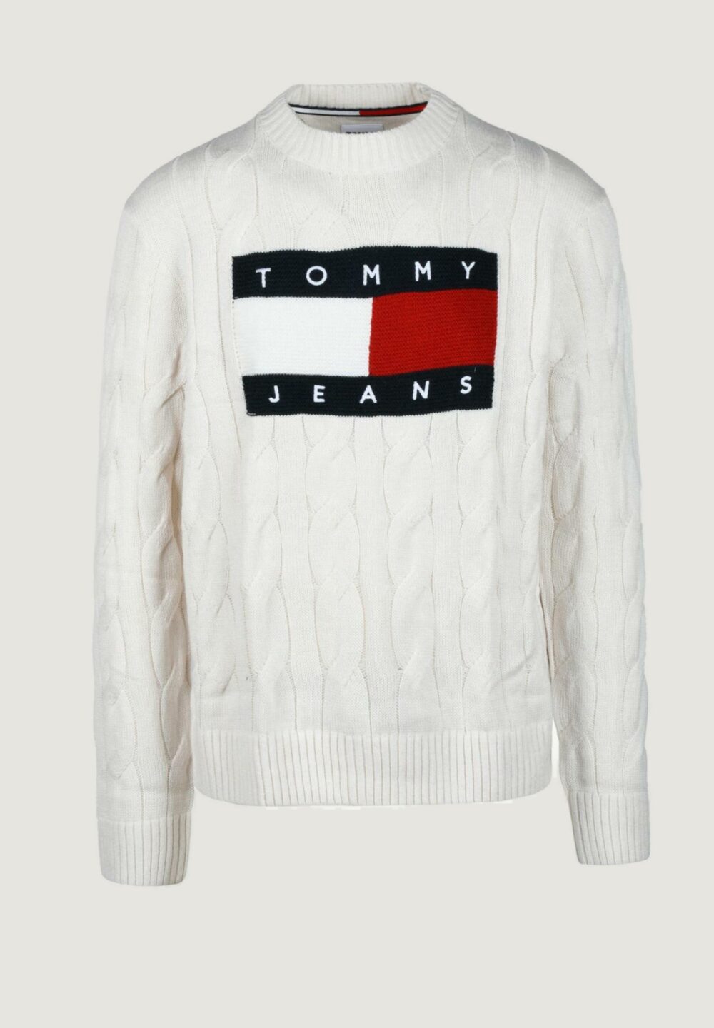 Maglione Tommy Hilfiger Jeans Panna - Foto 1