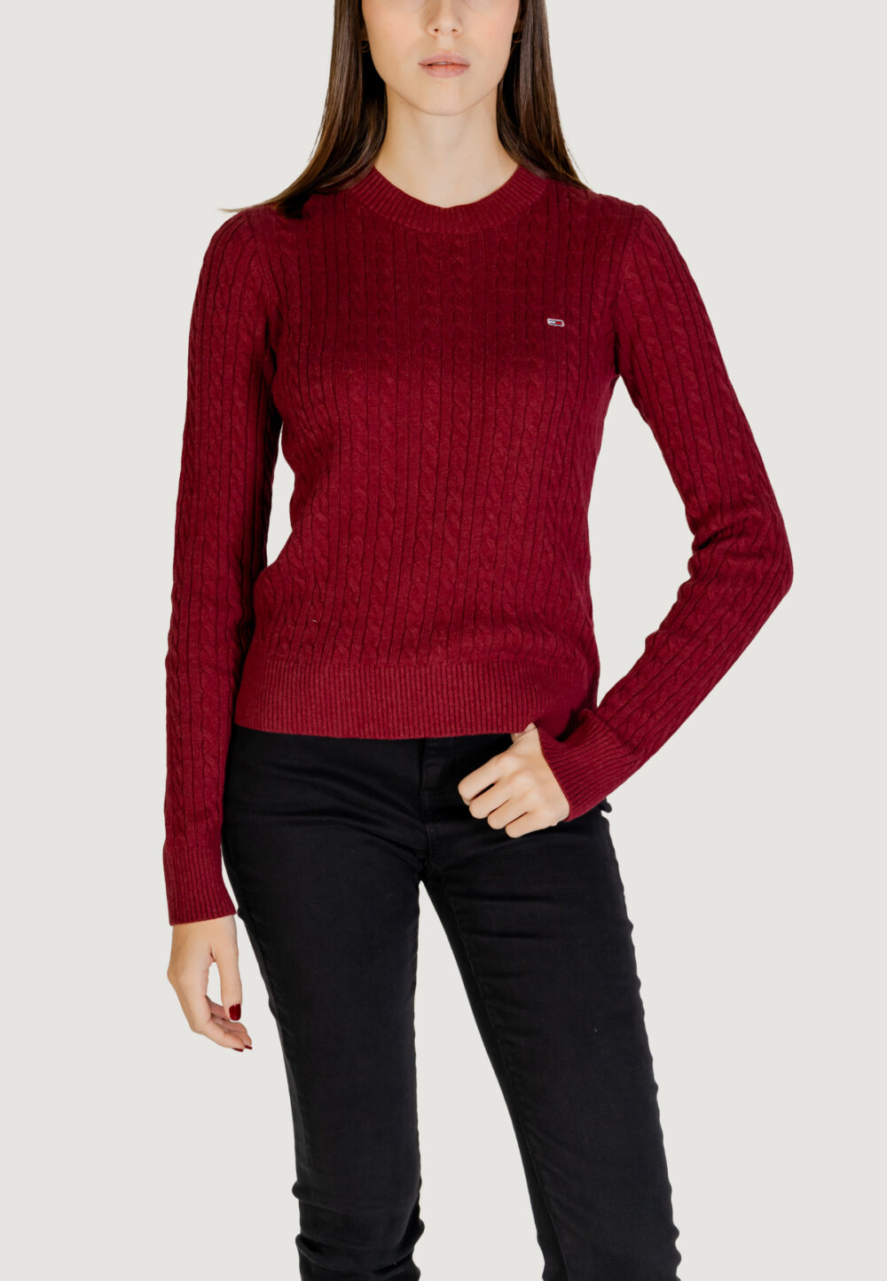 Maglione Tommy Hilfiger Jeans tjw cable essential Rosso - Foto 1