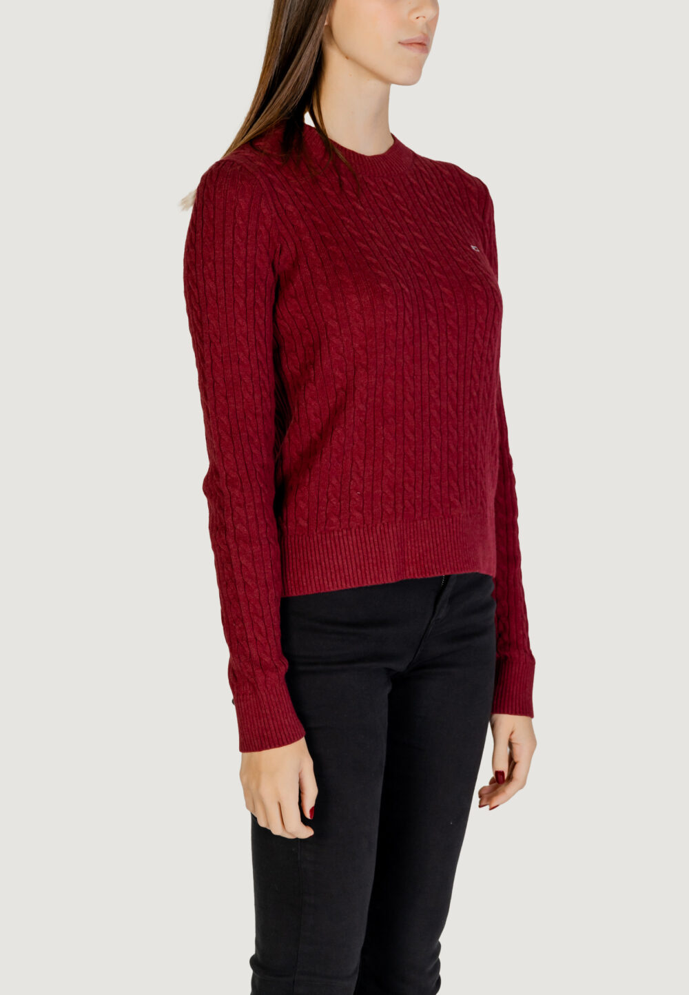 Maglione Tommy Hilfiger Jeans tjw cable essential Rosso - Foto 2