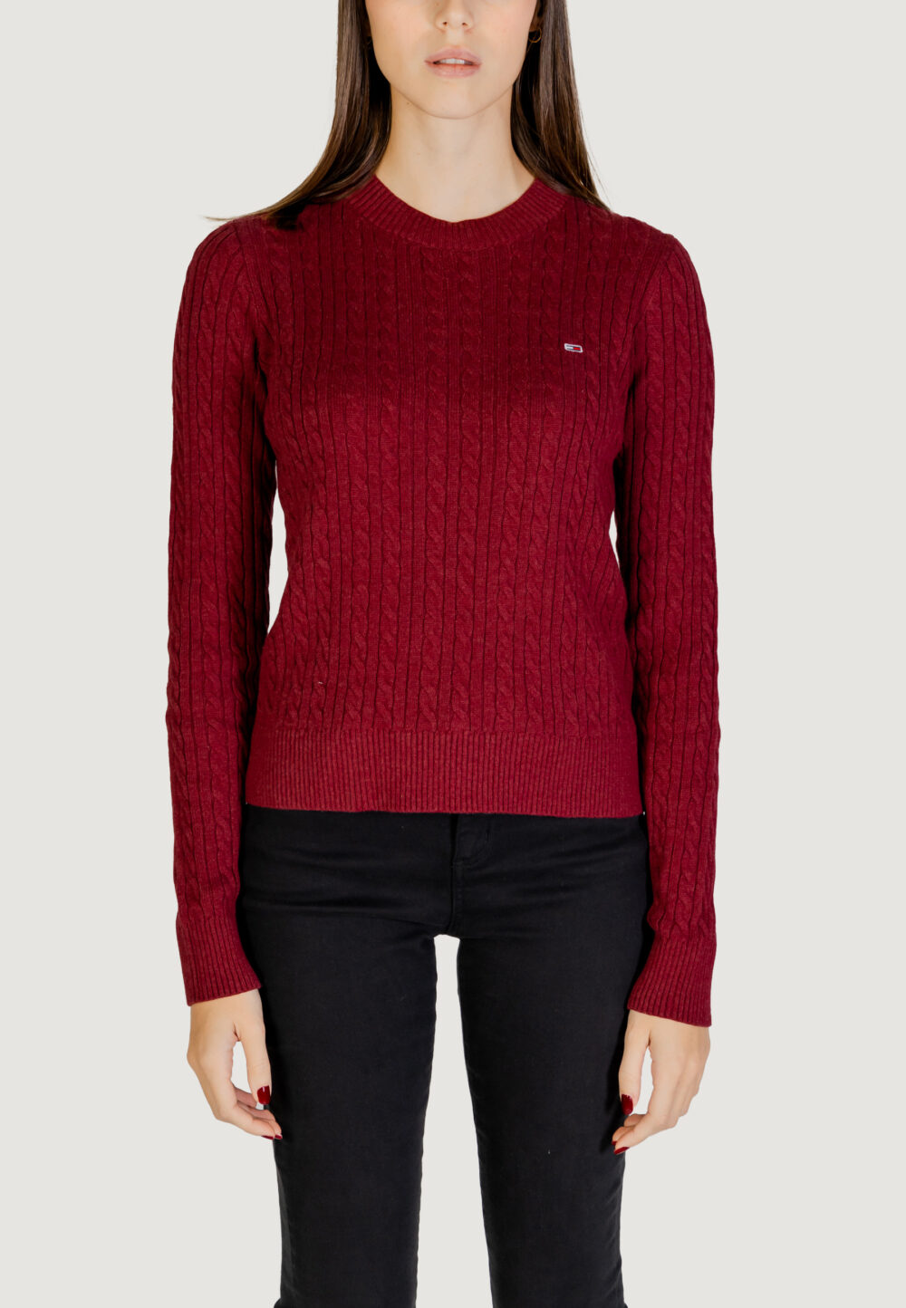 Maglione Tommy Hilfiger Jeans tjw cable essential Rosso - Foto 5