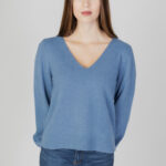 Maglione Vila Clothes viril rev v-neck l/s knit top - noos Blu Chiaro - Foto 1