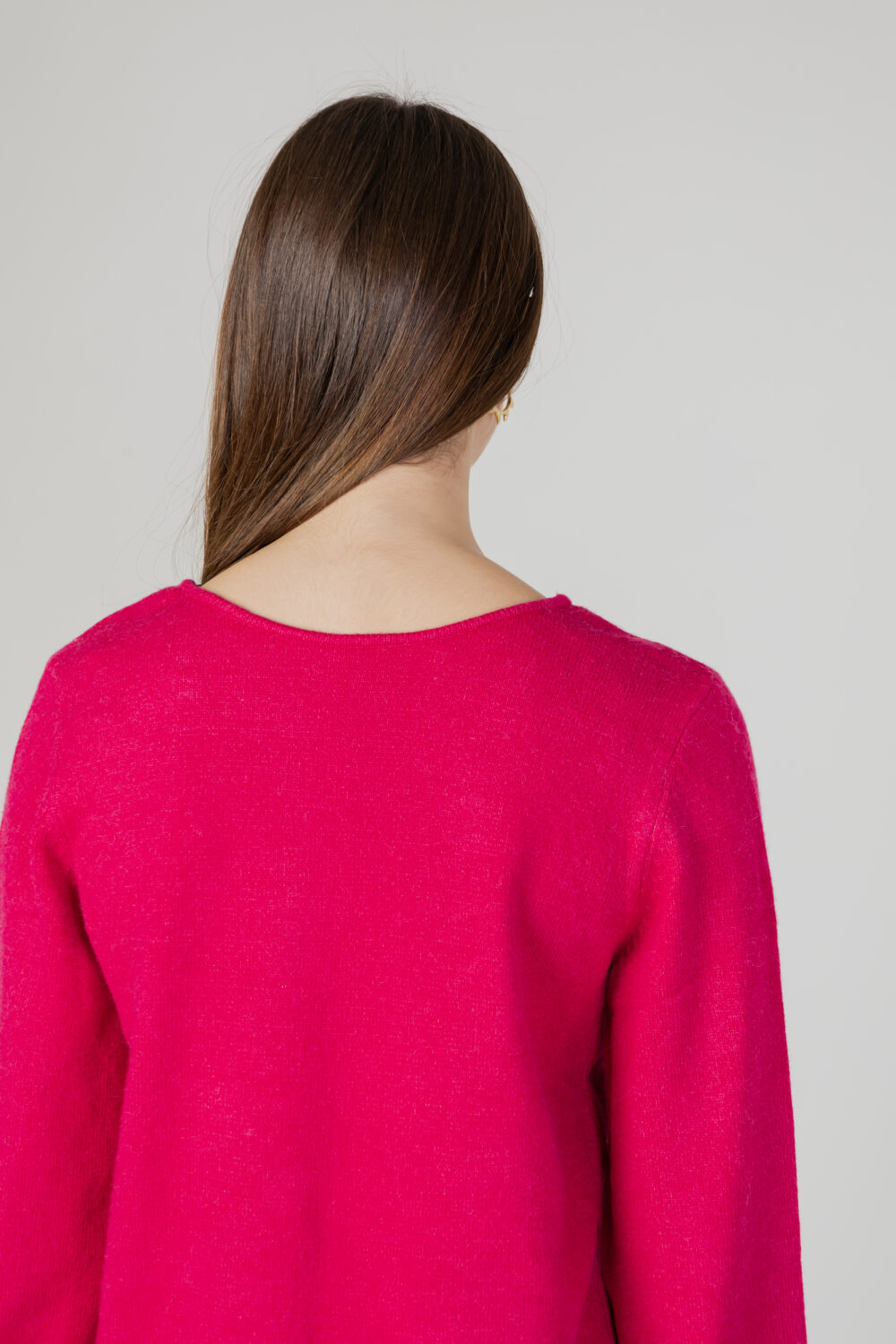 Maglione Vila Clothes viril rev v-neck l/s knit top - noos Fuxia - Foto 4