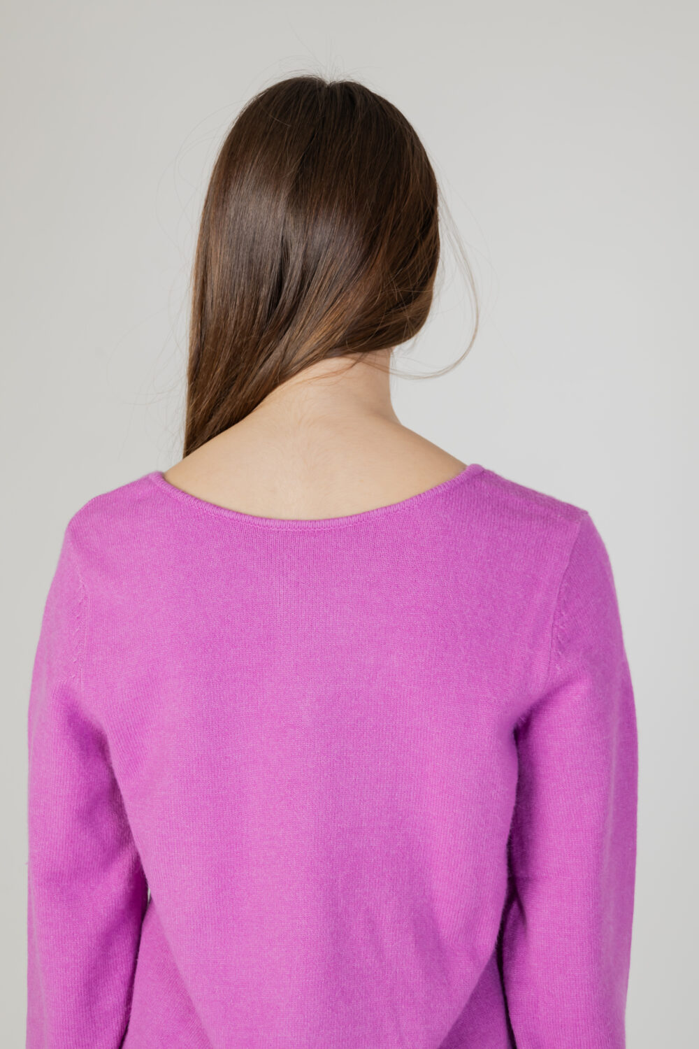 Maglione Vila Clothes viril rev v-neck l/s knit top - noos Magenta - Foto 4